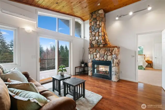 Guest House living room with Gas Fireplace