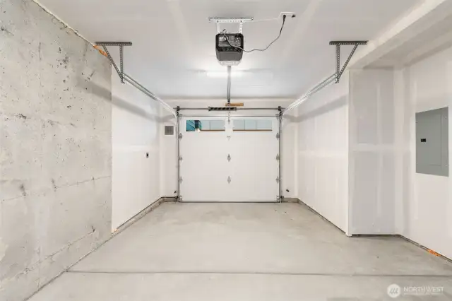 One car garage with Garage Door Opener