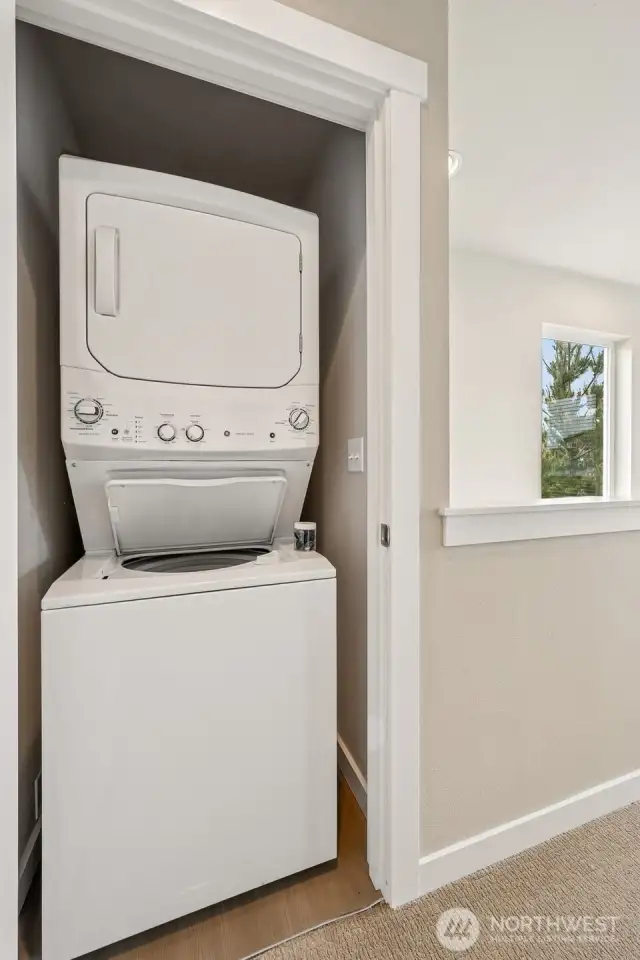 Upstairs laundry center.