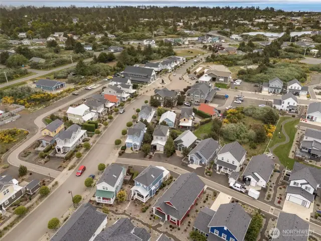 Two restaurants, retail and market are in the walkable resort.