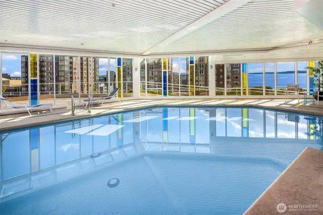 Indoor lap pool available for reservation.