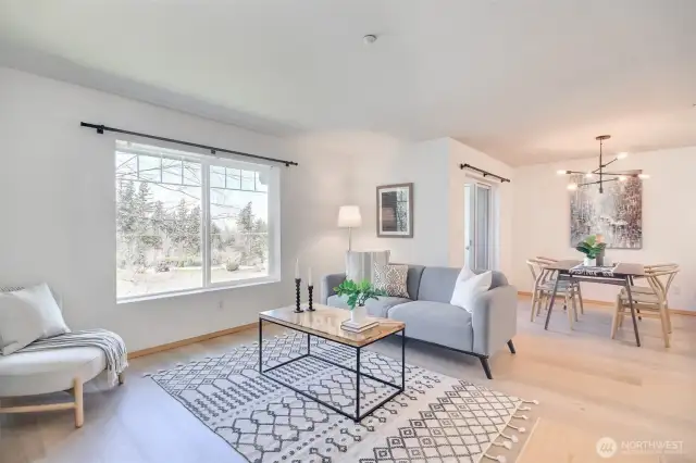 The living room has view window