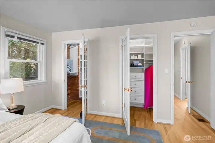 The main floor guest room features two well designed closets for added luxury and convenience.