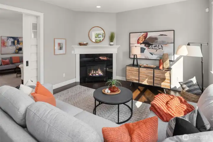 The main living area creates a seamless space with the second living room.