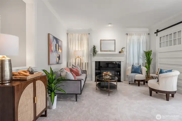 Another gas fireplace and plenty of wall space for your art!