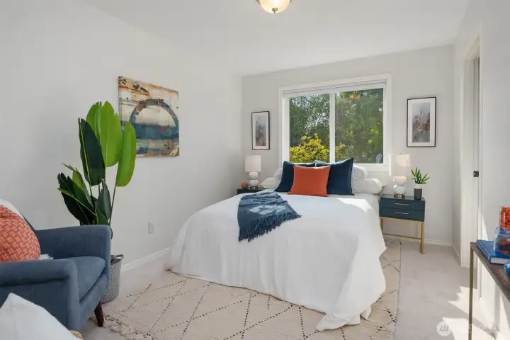 Fourth bedroom (all on one floor!) with a big walk-in closet.