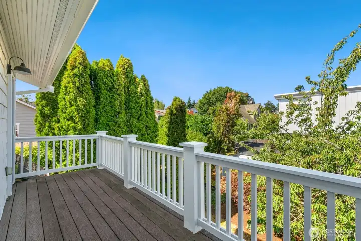Note the deck off the back too. Perfect spot for shade during the warm summer months. Or catch the summer sunset skies from up here!