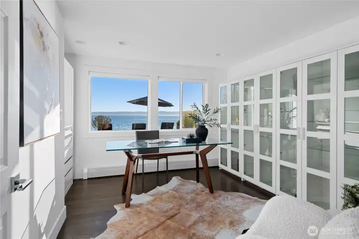 One of the bedrooms downstairs, perfect as an office or library room
