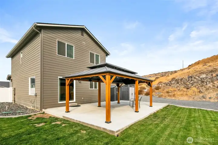 Large Gazebo equipped with TV, heaters, lights & speakers.