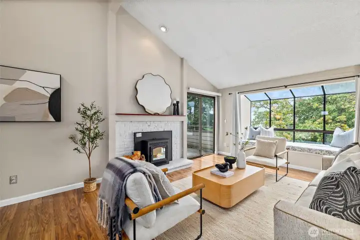 Living room with pellet stove