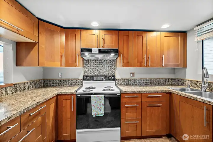 New custom cabinets, sink, tile and counters