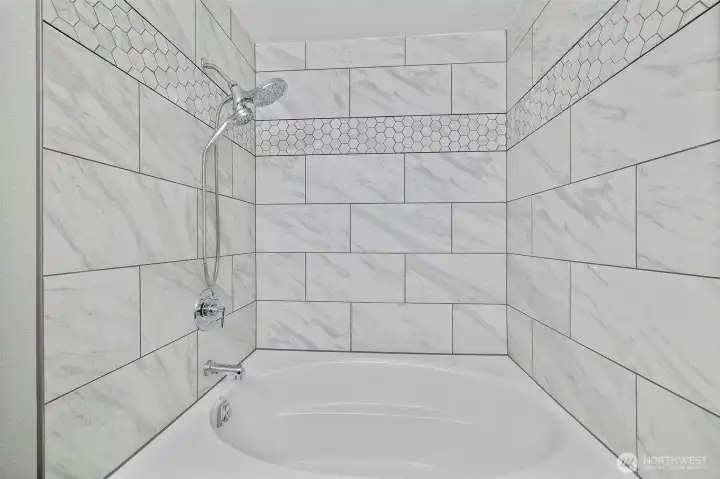 New bathtub and tile
