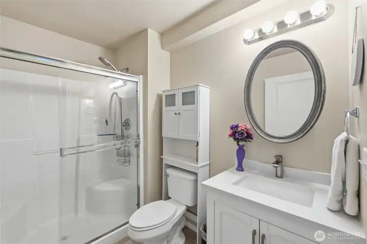 2nd bathroom. walk-in shower.