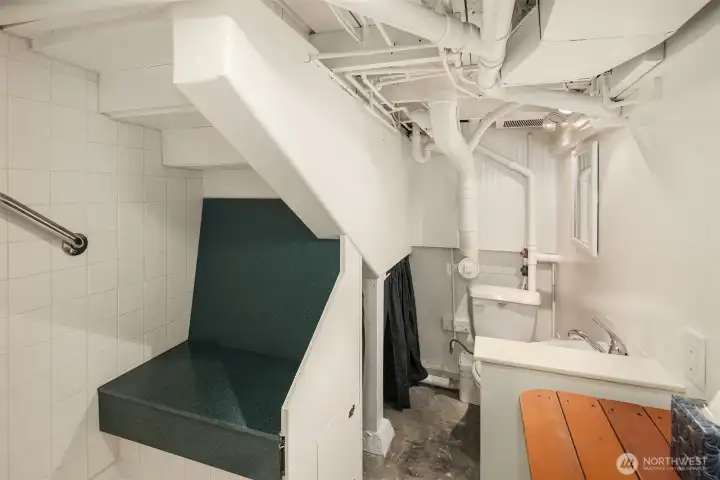 3/4 bath in lower level