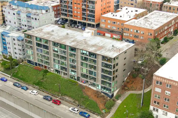 Plenty of parking on Melrose in front of building. Steps lead to main entry level.