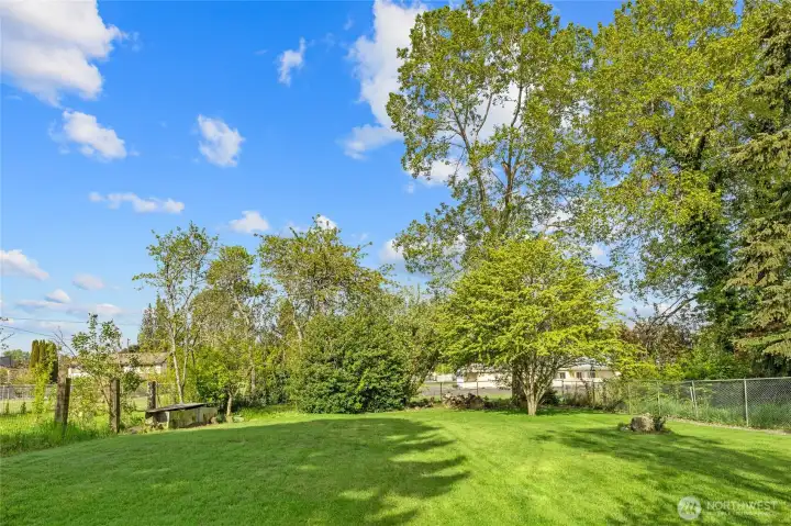 MORE of your backyard area, fully fenced and ready for expanding into more residential homes or a DADU or shop and garage or keep for your enjoyment and privacy.