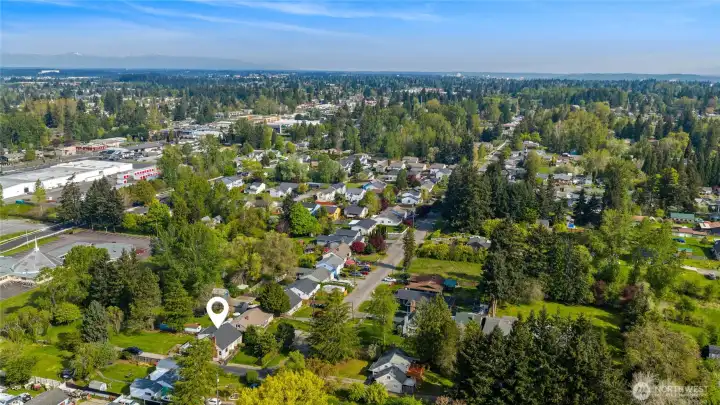 Overhead view of home looking North.