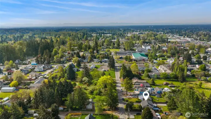 Overhead view of home looking South.
