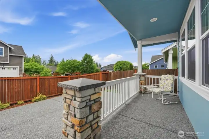 Watch the sunsets from the private back patio.