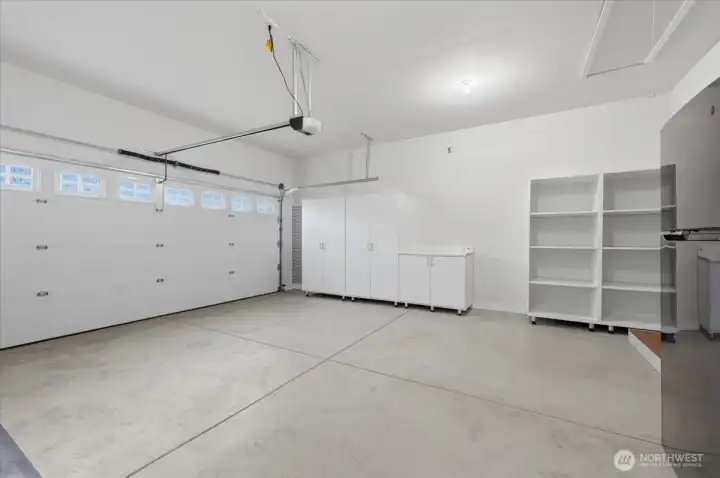 Garage - all the shelving stays.