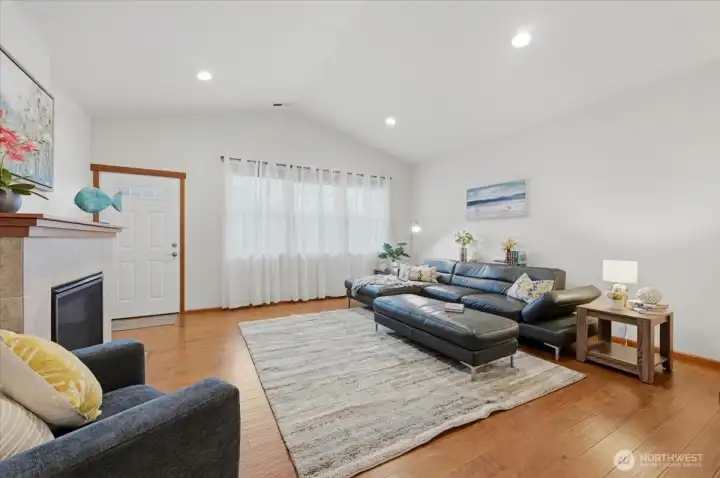 Living room looking towards the backyard.