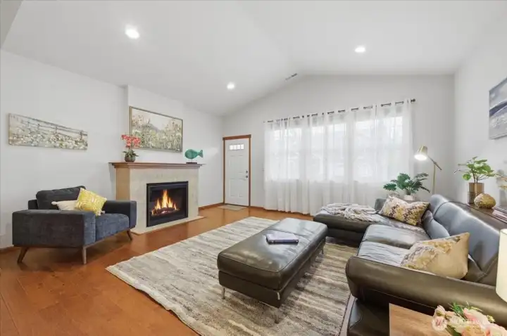 Fireplace sure is nice on a chilly day.