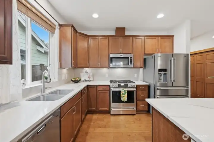 All stainless steel appliances.