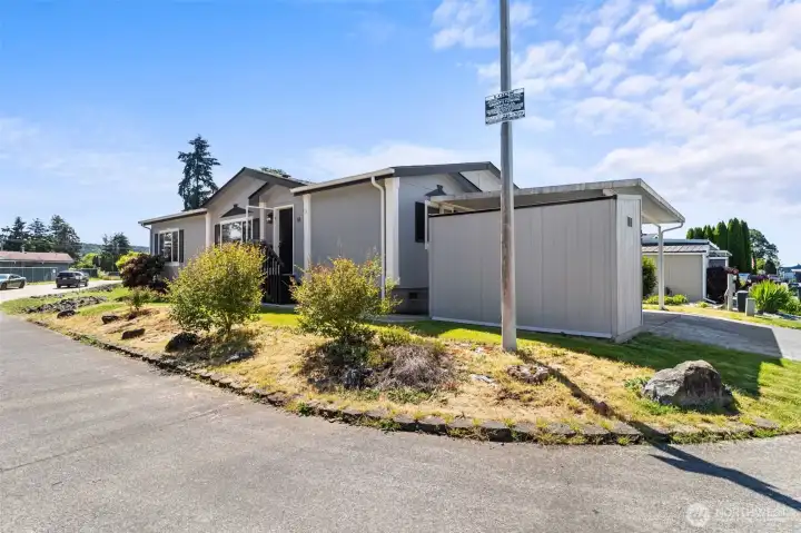 Corner lot location has added privacy. Corner lot location has added privacy.