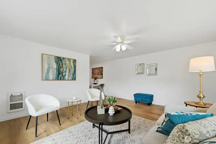 Freshly painted throughout with a warm, rich white color this lovely house has been refreshed and remodeled throughout.