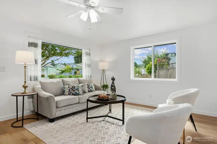 Extra large space offers flexibility for furniture layout... possibly a sectional, a large built in TV wall unit ... the opportunities are endless here.