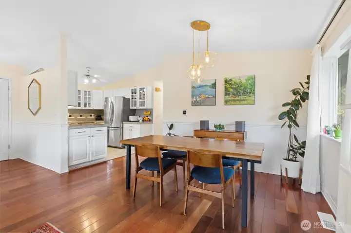 Inviting dining area with warm hardwood floors