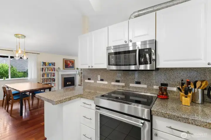 Updated kitchen with white cabinetry