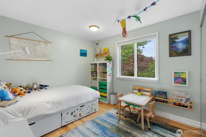 Soft natural light from the large window