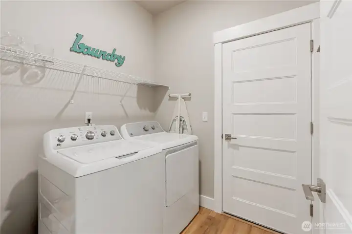 Laundry Room with Full Size Washer & Dryer Capacity