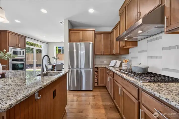 Lots of cabinets and counter space.