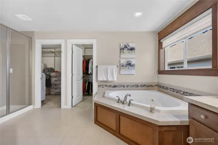 Dual, his and her walk-in closets.