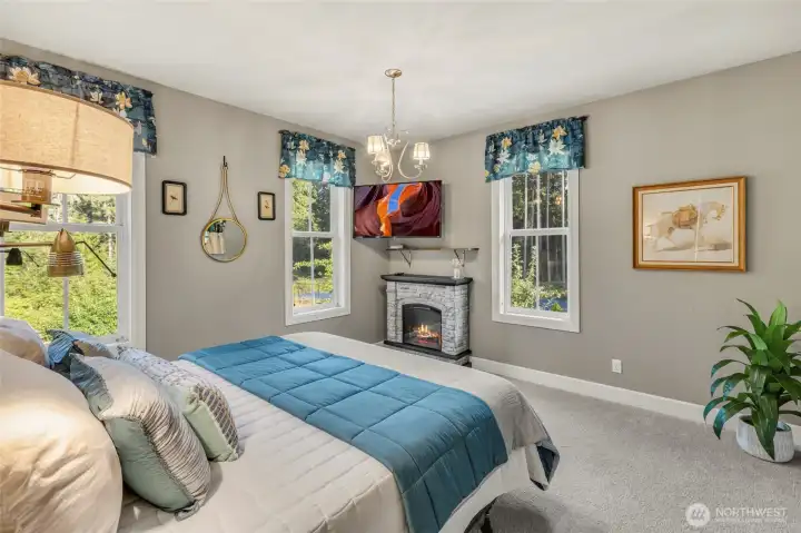 Primary Suite with Electric Fireplace