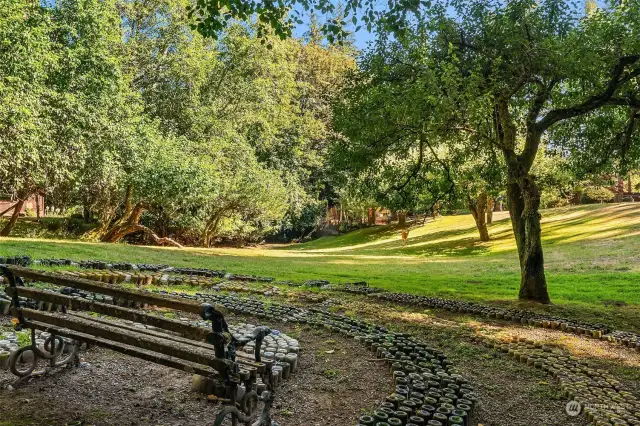 The grounds are pastoral and inviting. The property was on the Vashon garden tour years ago.