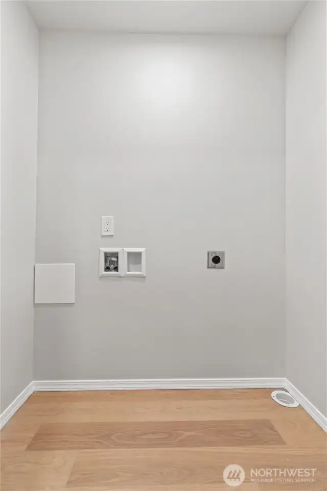 A/Main Floor: Laundry Closet is setup for Stackable Unit. (not included)