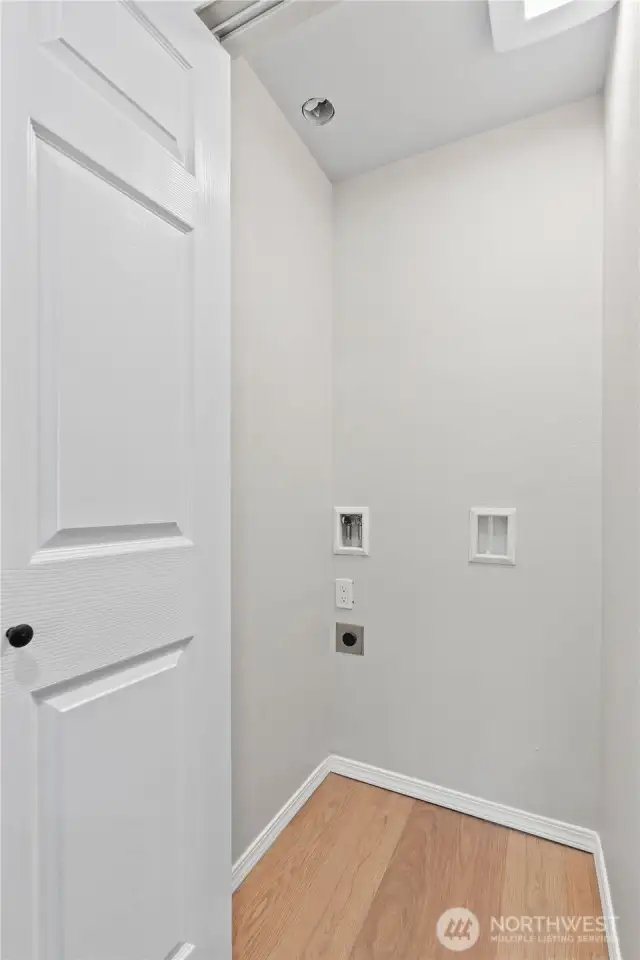 C/Lower Floor: Laundry Closet off Kitchen is setup for Stackable Unit. (not included)