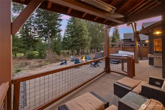 Outdoor covered space with heaters!