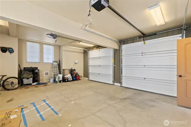 Two car garage. Finished and Heated.