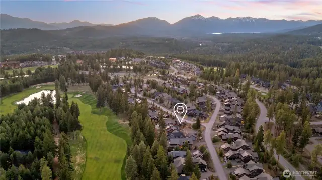 Aerial view of neighborhood