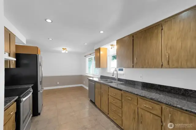 Viewing the kitchen toward the eating area