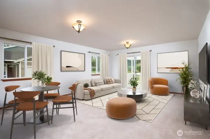 With virtual staging it might look more like this….