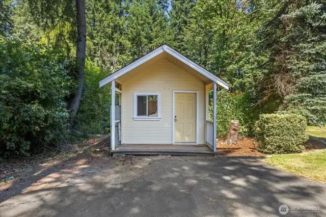 One of three outdoor storage areas
