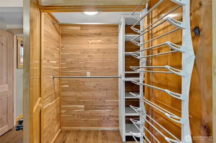Primary cedar lined closet.