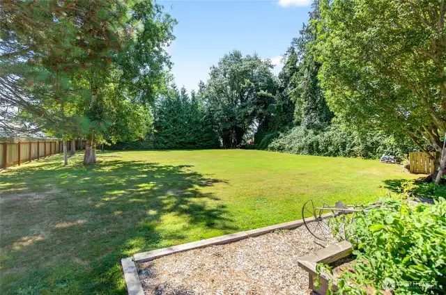 Large backyard for entertaining, sports field or more garden space.