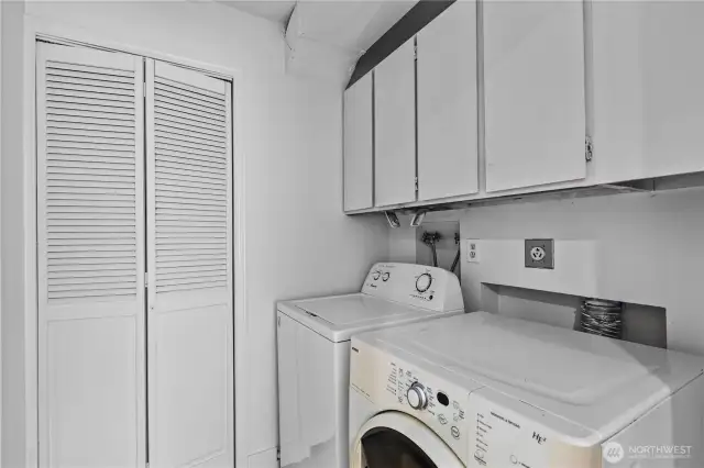 Lower level laundry room with extra storage