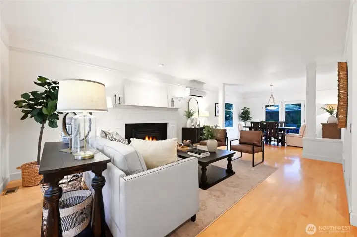 Roomy Living and Dining rooms. Gas insert in fireplace.